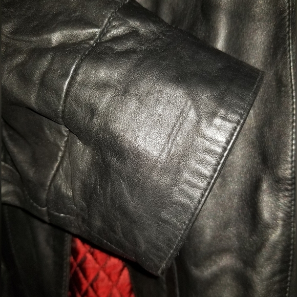 Laurence Roy Lamb Skin Brown Leather Button Up Jacket Size M - Picture 7 of 9